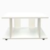 Mesa Baja Con Ruedas De Madera Henor Modelo Pilar. 80 X 40 X 45,5 Cm - Blanco Mate