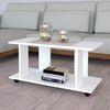 Mesa Baja Con Ruedas De Madera Henor Modelo Pilar. 90 X 40 X 45,5 Cm - Blanco Mate