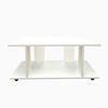 Mesa Baja Con Ruedas De Madera Henor Modelo Pilar. 100 X 40 X 45,5 Cm - Blanco Mate