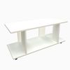 Mesa Baja Con Ruedas De Madera Henor Modelo Pilar. 100 X 40 X 45,5 Cm - Blanco Mate