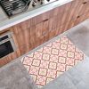 Alfombra Vinilica Trenzada Pvc Flor Beige 60x100cm