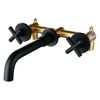 Grifo Bimando Lavabo Empotrado Carbini Negro Mate