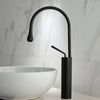 Grifo Monomando Lavabo Alto Giratorio Calgary 48 Negro Mate