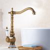 Grifo Monomando Alto Lavabo Retro Florina Dorado Envejecido