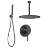 Conjunto De Ducha Empotrada Techo Monomando Sligo Negro Mate  Ø 30cm