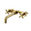 Grifo Bimando Lavabo Empotrado Carbini Dorado Brillo