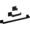 Conjunto Accesorios De Baño Luanda Negro  Toallero + Portarrollos + 1 Percha