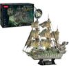 Puzzle 3d Barco Pirata Holandes Errante Con Led - World Brands L527h