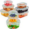 Edihome, Tupper Cristal, 18 Piezas (9 Recipientes + 9 Tapas), Tapers Para Comida Hermeticos, Tupperware, Para Alimentos, Tappers, Tapers, Apto Para Lavavajillas, Sin Bpa (9 Recipientes)…