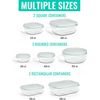 Edihome, Tupper Cristal, 14 Piezas (7 Recipientes + 7 Tapas), Tapers Para Comida Hermeticos, Tupperware, Para Alimentos, Tappers, Tapers, Apto Para Lavavajillas, Sin Bpa (7 Recipientes)…