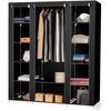 Armario Vestidor De Tela Nyana Home 170x150x45cm, 3 Puertas, 11 Huecos, 1 Ropero Negro