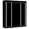 Armario Vestidor De Tela Nyana Home 170x150x45cm, 3 Puertas, 11 Huecos, 1 Ropero Negro