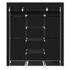 Armario Vestidor De Tela Nyana Home 170x150x45cm, 3 Puertas, 7 Huecos, 1 Ropero Negro