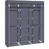 Armario Vestidor De Tela Nyana Home 170x150x45cm, 3 Puertas, 7 Huecos, 1 Ropero Gris