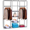 Armario Vestidor De Tela Nyana Home 170x150x45cm, 3 Puertas, 7 Huecos, 1 Ropero Gris