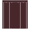 Armario Vestidor De Tela Nyana Home 170x150x45cm, 3 Puertas, 7 Huecos, 1 Ropero Marron