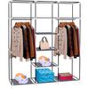 Armario Vestidor De Tela Nyana Home 170x150x45cm, 3 Puertas, 7 Huecos, 1 Ropero Marron