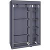 Armario Vestidor De Tela Con Puertas De Cremallera Nyana Home Medidas 170x110x45cm  Gris