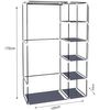 Armario Vestidor De Tela Con Puertas De Cremallera Nyana Home Medidas 170x110x45cm  Gris