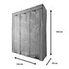 Armario Vestidor De Tela Con Puertas De Cremallera Nyana Home Medidas 170x130x45cm Gris