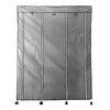 Armario Vestidor De Tela Con Puertas Cremallera Y Ruedas Nyana Home 166x124x43 Cm 6 Huecos, 3 Puertas, 2 Roperos Gris