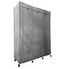 Armario Vestidor De Tela Con Puertas Cremallera Y Ruedas Nyana Home 166x124x43 Cm 6 Huecos, 3 Puertas, 2 Roperos Gris