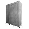 Armario Vestidor De Tela Con Puertas Cremallera Y Ruedas Nyana Home 166x124x43 Cm 6 Huecos, 3 Puertas, 2 Roperos Gris