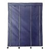 Armario Vestidor De Tela Con Puertas Cremallera Y Ruedas Nyana Home 166x124x43 Cm 6 Huecos, 3 Puertas, 2 Roperos Azul