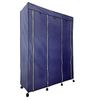 Armario Vestidor De Tela Con Puertas Cremallera Y Ruedas Nyana Home 166x124x43 Cm 6 Huecos, 3 Puertas, 2 Roperos Azul