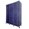 Armario Vestidor De Tela Con Puertas Cremallera Y Ruedas Nyana Home 166x124x43 Cm 6 Huecos, 3 Puertas, 2 Roperos Azul