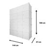 Armario Vestidor Cube Personalizable Boxed Premium 20 Cubos/puertas 183x147x47cm Blanco