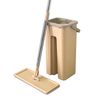 Mopa Extraplana Con Cubo Escurridor 4 Mopas Reutilizables De Microfibra Beige