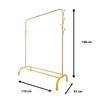 Perchero Burro Premium Rack 1 Stand Nyana Home 148x110x41cm, 2 Barras Para Colgar, 1 Balda Inferior Dorado.