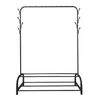 Perchero Burro Premium Rack 2 Stand Nyana Home 158x110x39cm, 1 Barra Para Colgar, 8 Ganchos Laterales, 2 Baldas Inferiores Negro.