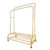 Perchero Burro Premium Maxi Giro 2 Stand Nyana Home 162x110x57cm, 2 Barras Para Colgar, 4 Ganchos Laterales, 2 Baldas Inferiores Dorado.