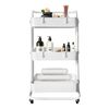 Carrito Almacenamiento Metálico Nyana Home 3 Estantes 85x44x37cm, 3 Estantes Blanco.