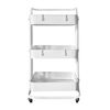 Carrito Almacenamiento Metálico Nyana Home 3 Estantes 85x44x37cm, 3 Estantes Blanco.