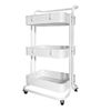 Carrito Almacenamiento Metálico Nyana Home 3 Estantes 85x44x37cm, 3 Estantes Blanco.