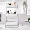 Carrito Almacenamiento Metálico Nyana Home 3 Estantes 85x44x37cm, 3 Estantes Blanco.