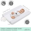 Funda Cambiador Bebé 50x80 De Rizo Blanco Absorbente - Moon Amour