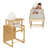 Trona Evolutiva Bebe Portatil De Madera De Haya Evoluonge. Convertible En Mesa Y Silla Infantil. Asiento Acolchado