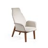 Sillón Tapizado Tela Y  Maciza Modelo Chester - Beige