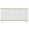 Aparador Mdf Lacado Modelo Quiatur 140x40x75 - Roble Y Blanco