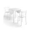 Pack Mesa De Cocina Extensible  Leva Con 2 Sillas - Blanco