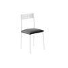 Pack 4 Sillas Cocina - Modelo Xara White - Asiento Polipiel Negro - Estructura Metal