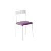 Pack 4 Sillas Cocina - Modelo Xara White - Asiento Polipiel Morado - Estructura Metal