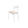 Pack 2 Sillas Cocina - Modelo Xara White - Asiento Polipiel Beige - Estructura Metal