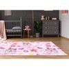 Alfombra Infantil Princesas Rosa 140x200 Cm Lavable