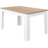 Mesa Extensible Madera Aglomerada 140-190 X 90 X 78 Cm Kendra Color Blanco Roble