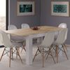 Mesa Extensible Madera Aglomerada 140-190 X 90 X 78 Cm Kendra Color Blanco Roble